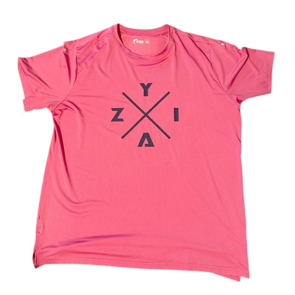 ZYIA ACTIVE Mens Pink Athletic T Shirt Size XL Short Sleeve‎ Performance Tee